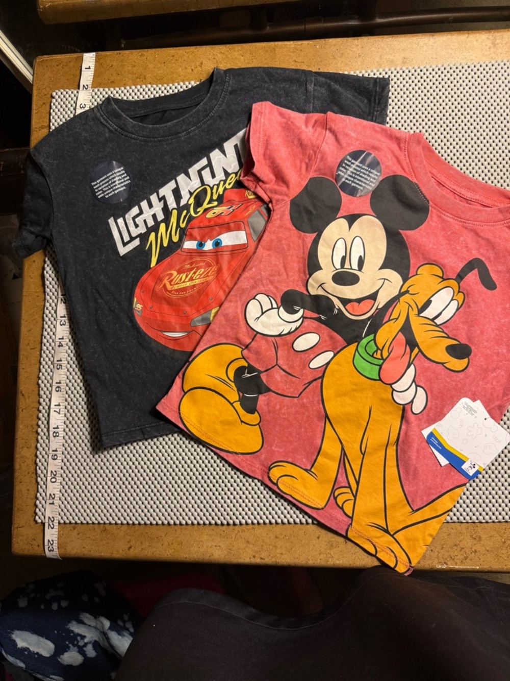 2 t-shirts - Disney Mickey & Pluto, Lightning McQueen 4T. NWT